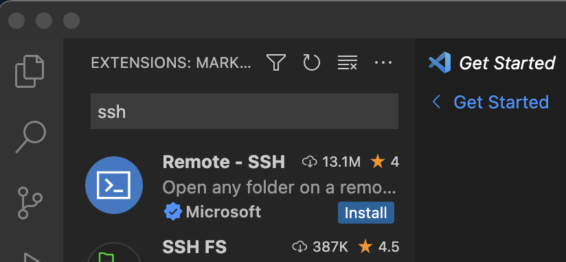Remote ssh extension in VS Code.
