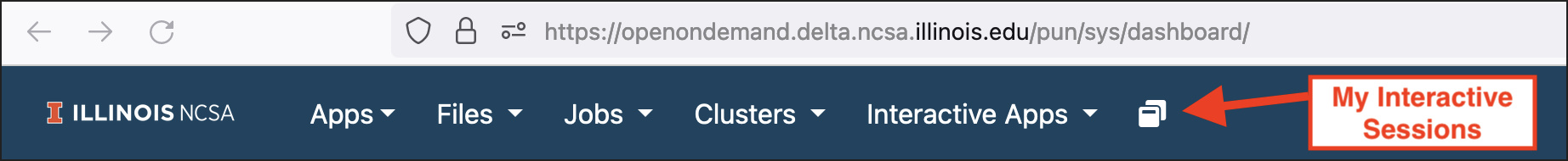 My interactive sessions button in the upper OOD menu.